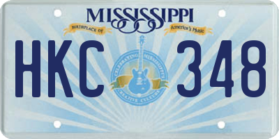 MS license plate HKC348