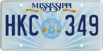 MS license plate HKC349