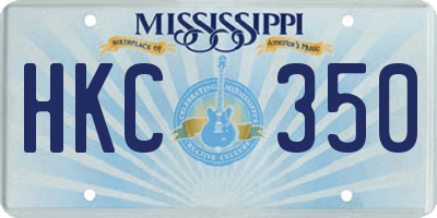 MS license plate HKC350