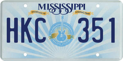 MS license plate HKC351