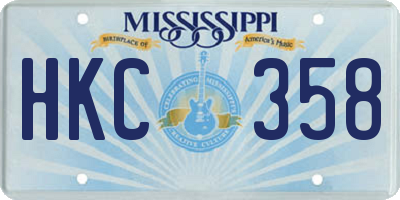 MS license plate HKC358