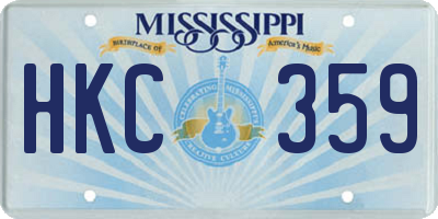 MS license plate HKC359