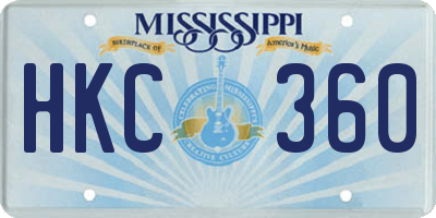 MS license plate HKC360
