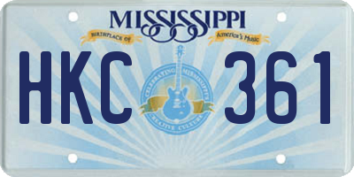 MS license plate HKC361