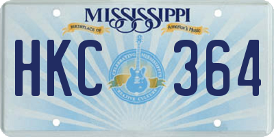 MS license plate HKC364
