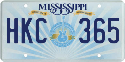 MS license plate HKC365