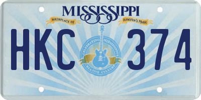 MS license plate HKC374