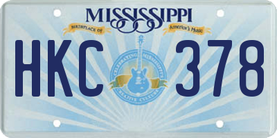 MS license plate HKC378