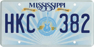 MS license plate HKC382