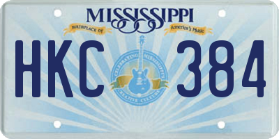 MS license plate HKC384