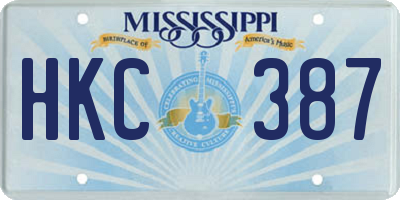 MS license plate HKC387