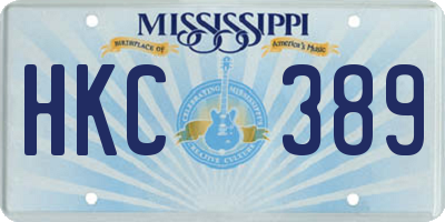 MS license plate HKC389