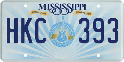 MS license plate HKC393