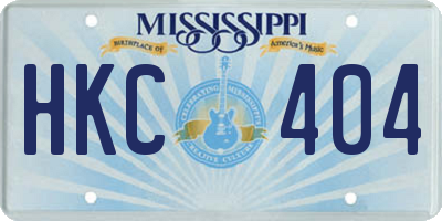 MS license plate HKC404