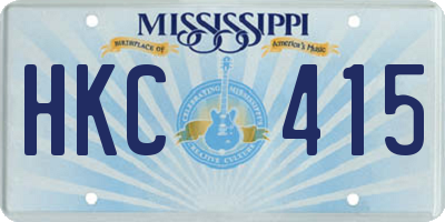 MS license plate HKC415