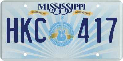 MS license plate HKC417