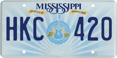 MS license plate HKC420
