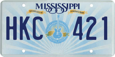 MS license plate HKC421