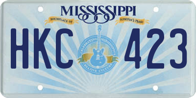 MS license plate HKC423