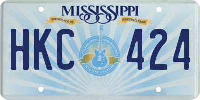 MS license plate HKC424