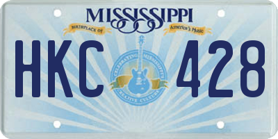 MS license plate HKC428