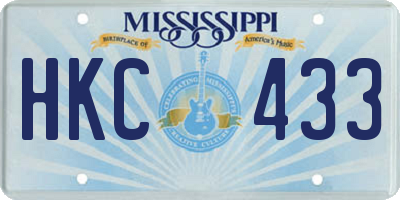 MS license plate HKC433