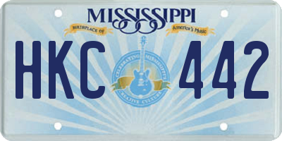 MS license plate HKC442