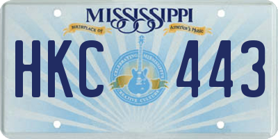 MS license plate HKC443