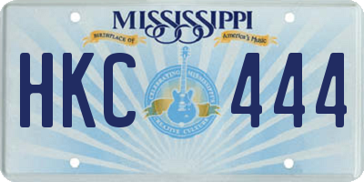 MS license plate HKC444