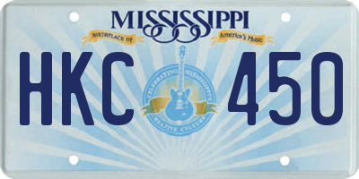 MS license plate HKC450