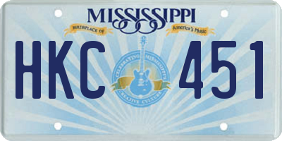 MS license plate HKC451