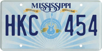 MS license plate HKC454