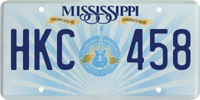 MS license plate HKC458