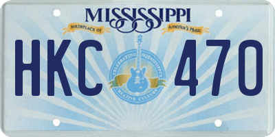 MS license plate HKC470