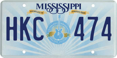MS license plate HKC474