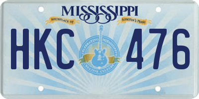 MS license plate HKC476