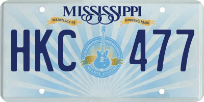 MS license plate HKC477