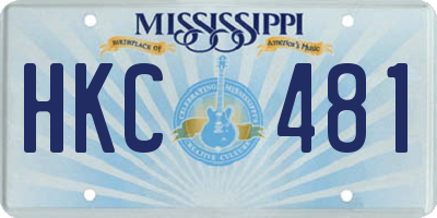 MS license plate HKC481