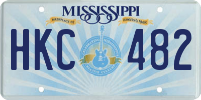 MS license plate HKC482