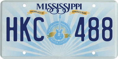 MS license plate HKC488