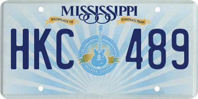 MS license plate HKC489
