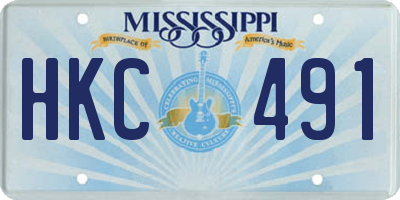 MS license plate HKC491