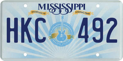 MS license plate HKC492