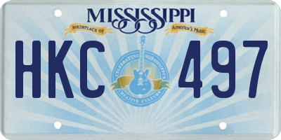 MS license plate HKC497