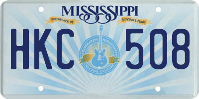 MS license plate HKC508