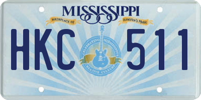 MS license plate HKC511
