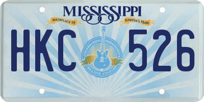 MS license plate HKC526