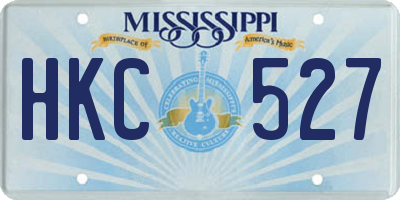 MS license plate HKC527