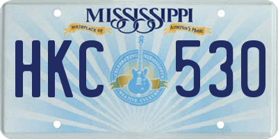 MS license plate HKC530