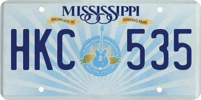 MS license plate HKC535